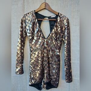 A'GACI Brand Sequined Romper